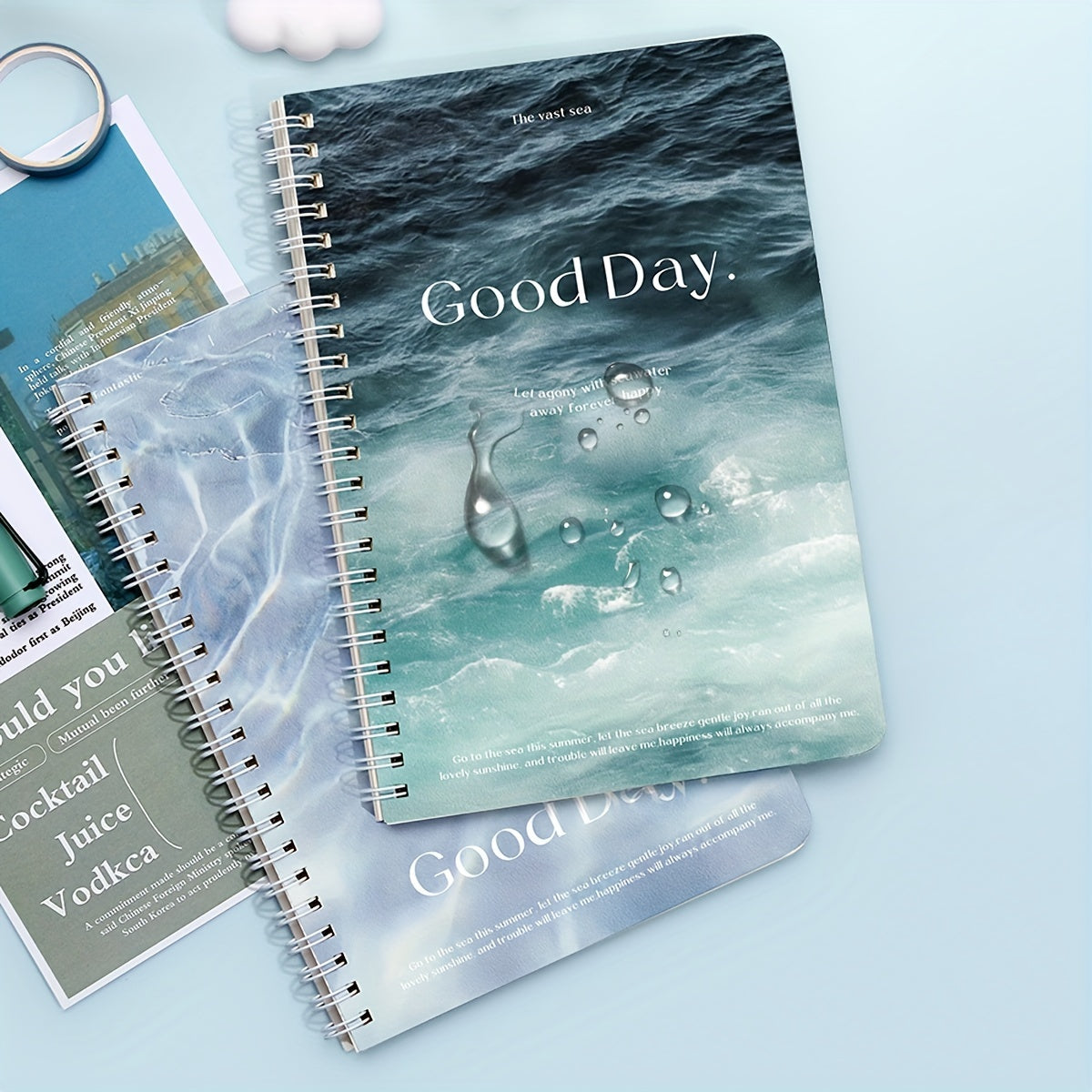 4pcs A5 Wave Star Language Coil Notebooks 60 Sheets