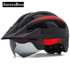 Mountain Road Bike Helmet With Goggles And Brim