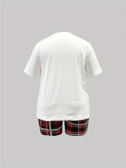  Plaid Tee & Shorts Set