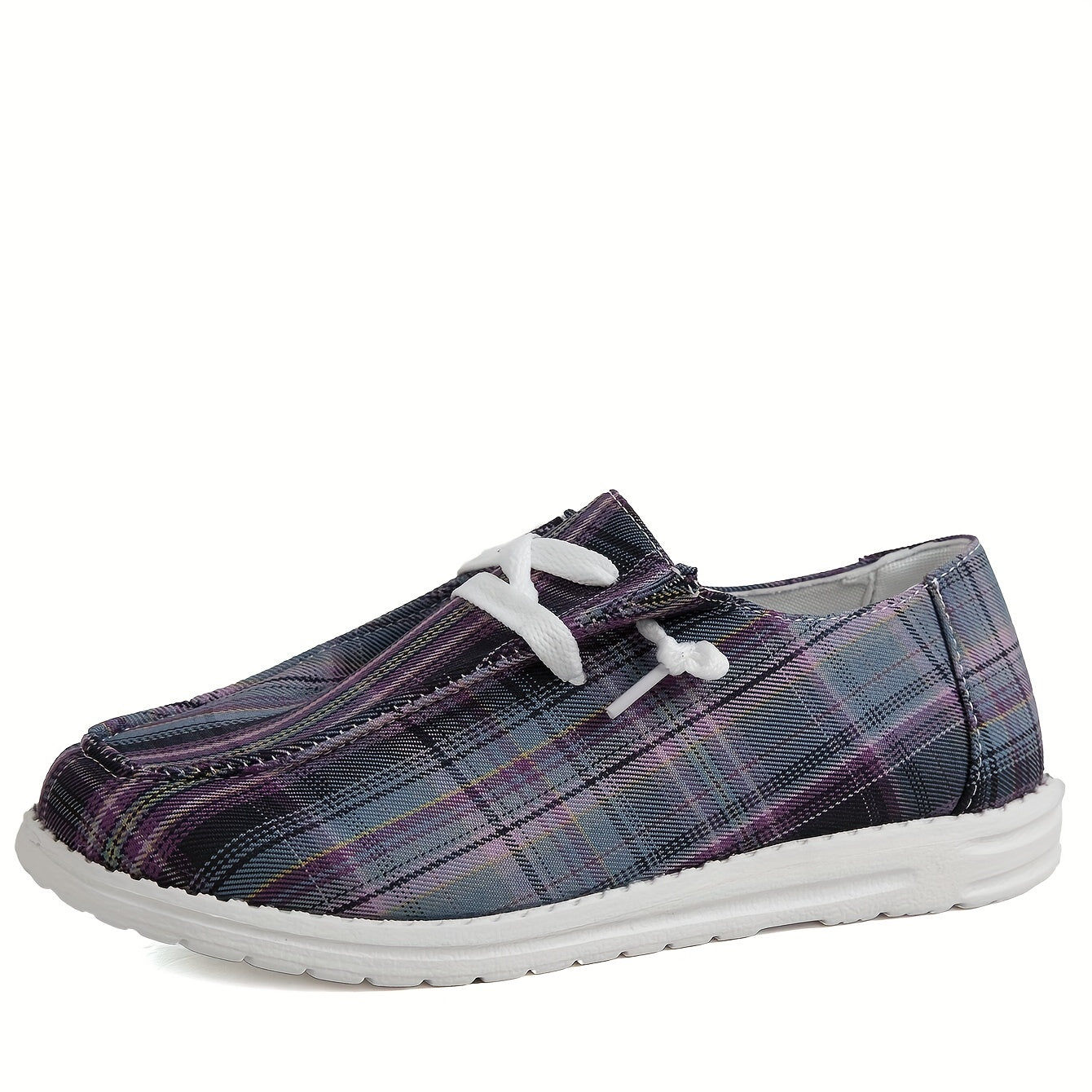 Women's Plaid Canvas Shoes Casual Low Top Sneakers
