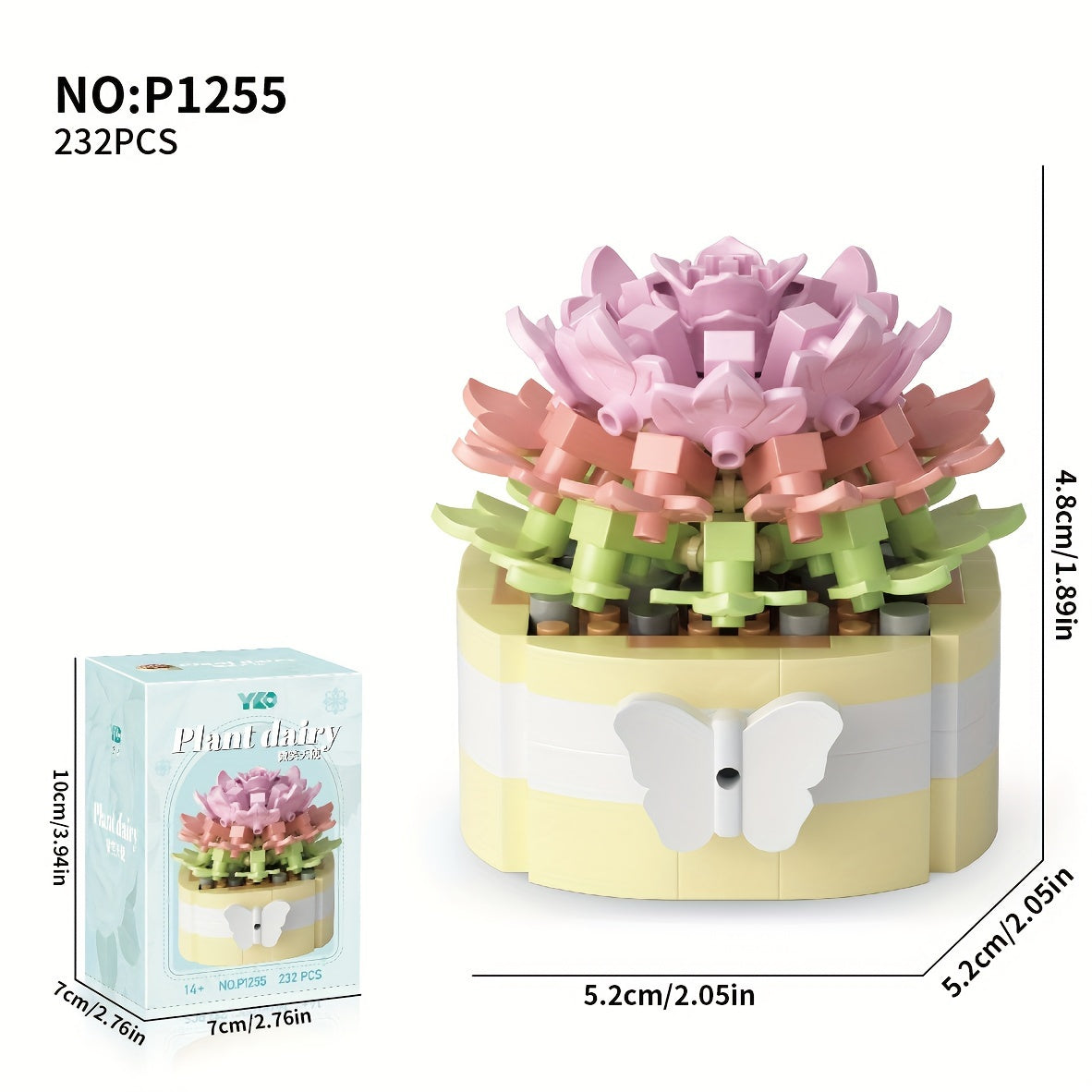 Eternal Flower Succulent Plant Potted Assembly Building Block Toys