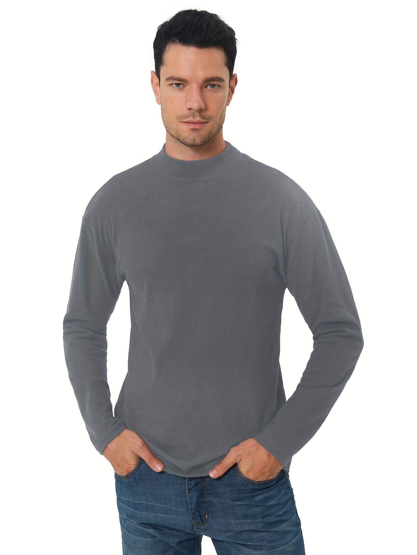 Men's Solid Thermal Tee for Fitness Activities