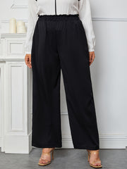  High Rise Wide Leg Trousers With Pockets