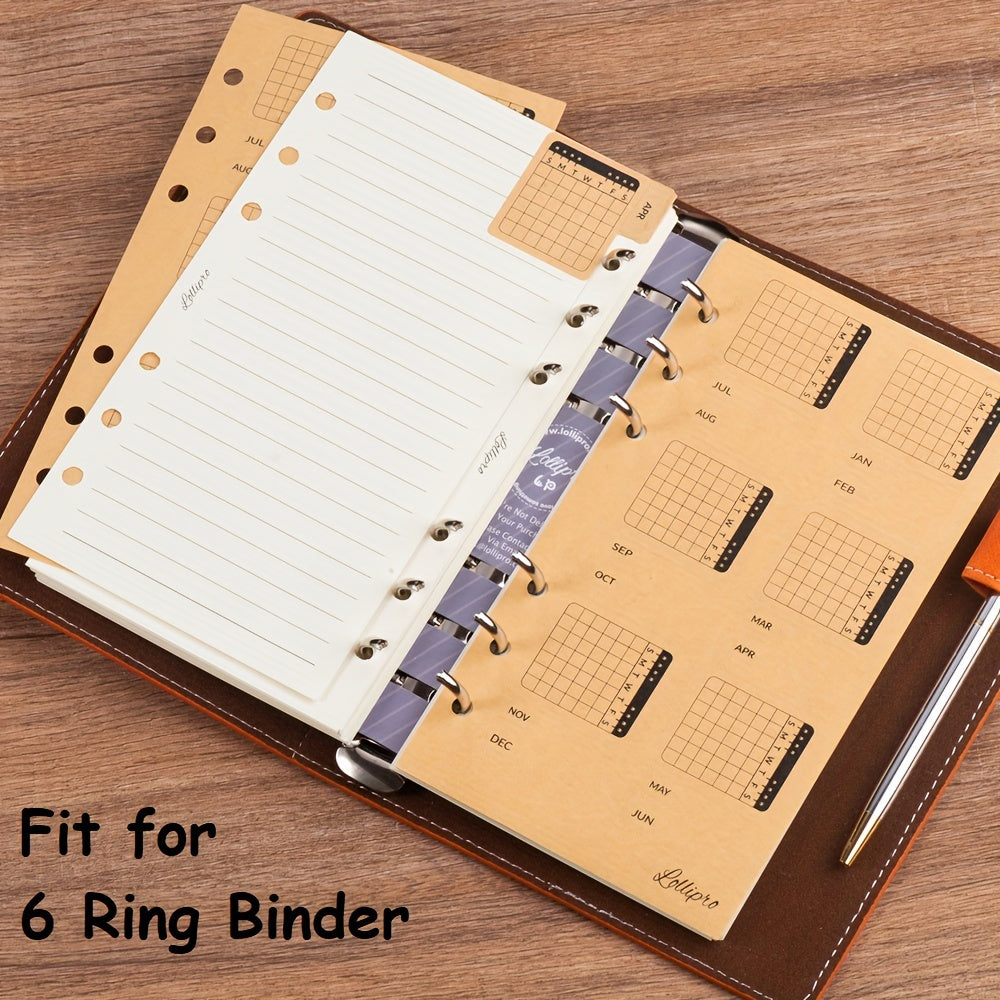 Calendar Index Sticker Self Adhesive Divider With A6 Plastic Protector