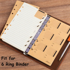 Calendar Index Sticker Self Adhesive Divider With A6 Plastic Protector