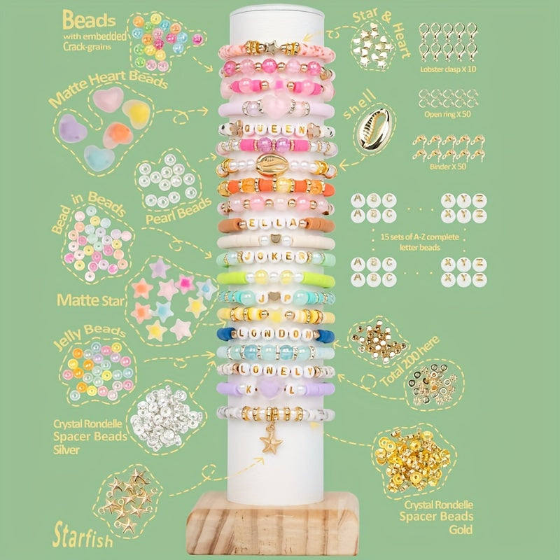 Bracelet Making Kit Polymer Clay Beads Gift Bag Jewelry Making Set