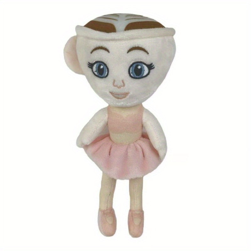 Coffee Princess Plush Cup Head with Expressive Eyes & Pink Tutu Skirt