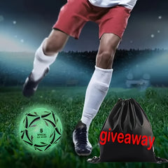 1pc Size 5 PU Leather Luminous Soccer Ball for Competition Training