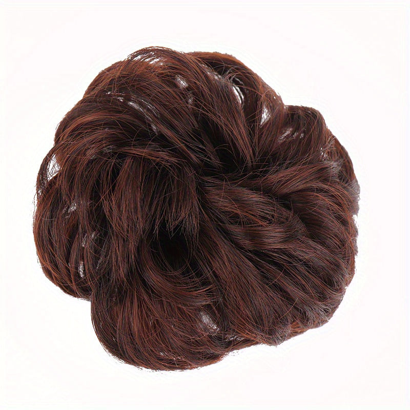 Messy Hair Bun Extensions Curly Wavy Chignon Scrunchy Updo Hairpiece