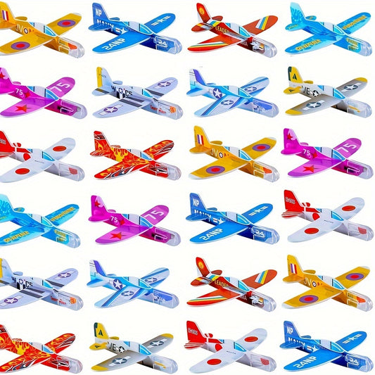 50pcs Foam Glider Paper Airplane Playset for Parties Classroom Prizes