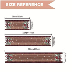 Christmas Table Runner Merry Christmas Tree Snowman Pattern Table Cover