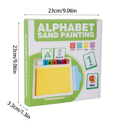 Colorful Wooden Alphabet Sand Art Tray Educational Game