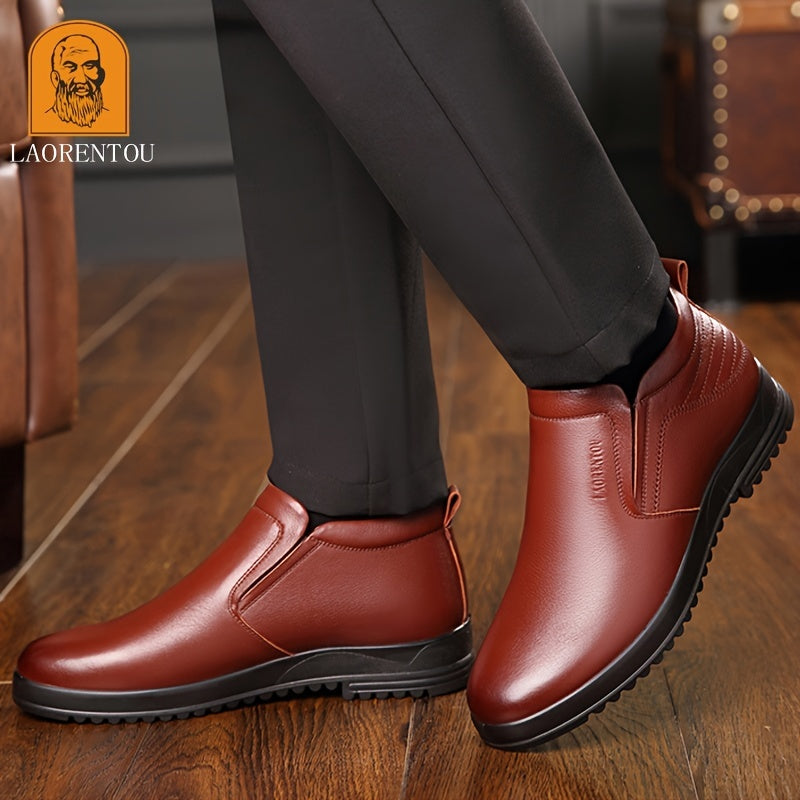 LAORENTOU Men's Warm Fleece Thermal Slip On Boots Winter