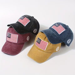 Flag Embroidery Baseball Cap Distressed Independence Dad Hats Unisex Sun Hats
