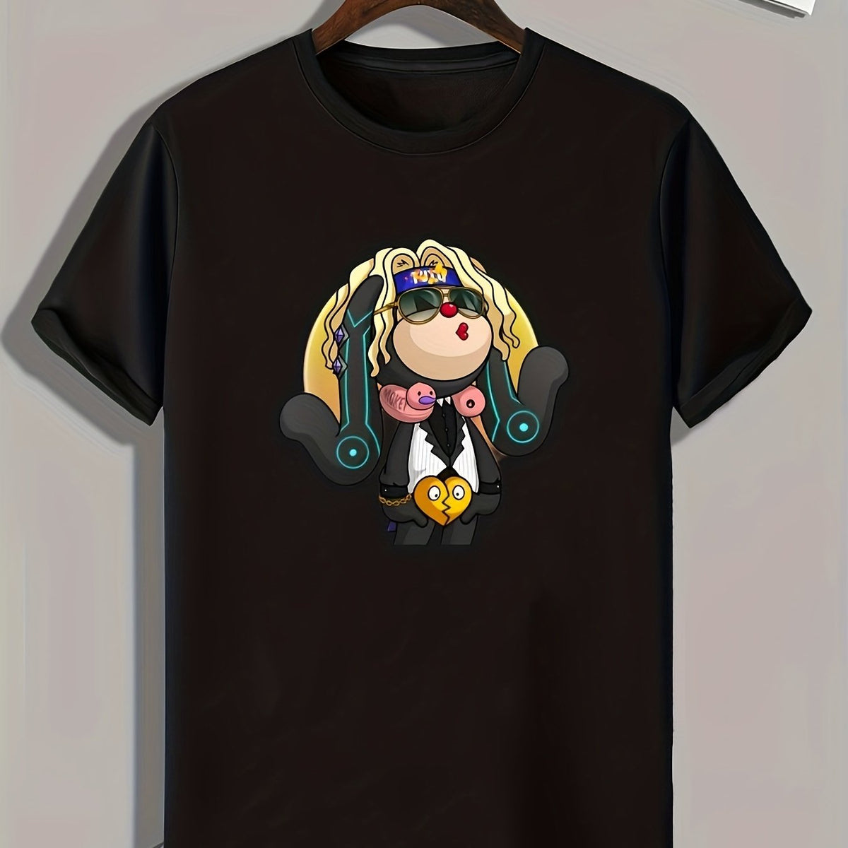 Funny Cartoon Print Men's Graphic T shirt Casual Comfy Tees For Summer