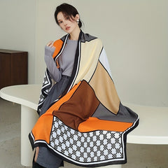 Large Stylish Windproof Block Scarf Classic Warm Shawl
