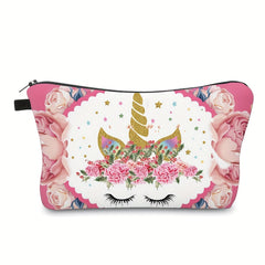 Unicorn Print Makeup Bag Toiletry Pouch Water Resistant Cosmetic Bag