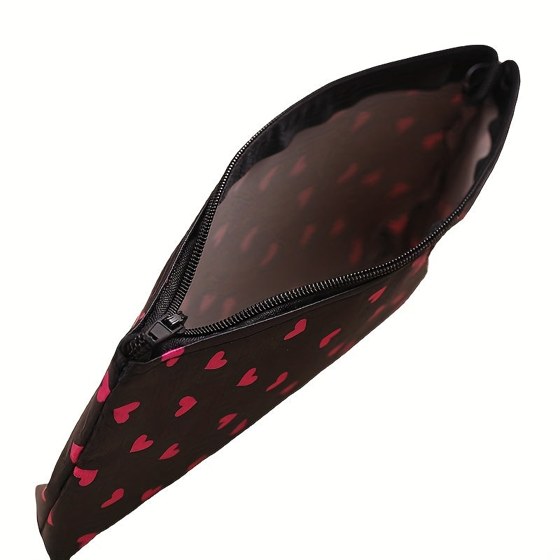 Heart Pattern Makeup Bag For Women Zipper Toiletry Bag Travel Storage