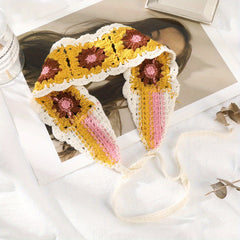 Boho Style Knitted Headband Flower Crochet Hair Band