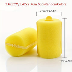 6pcs Large Soft Foam Sponge Hair Rollers for DIY Hair Styling