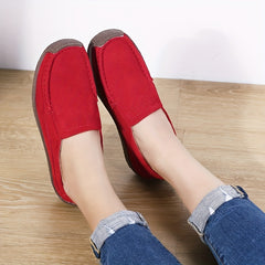 Women's Slip-On Boat Shoes Soft PU Leather Comfortable Walking Flats