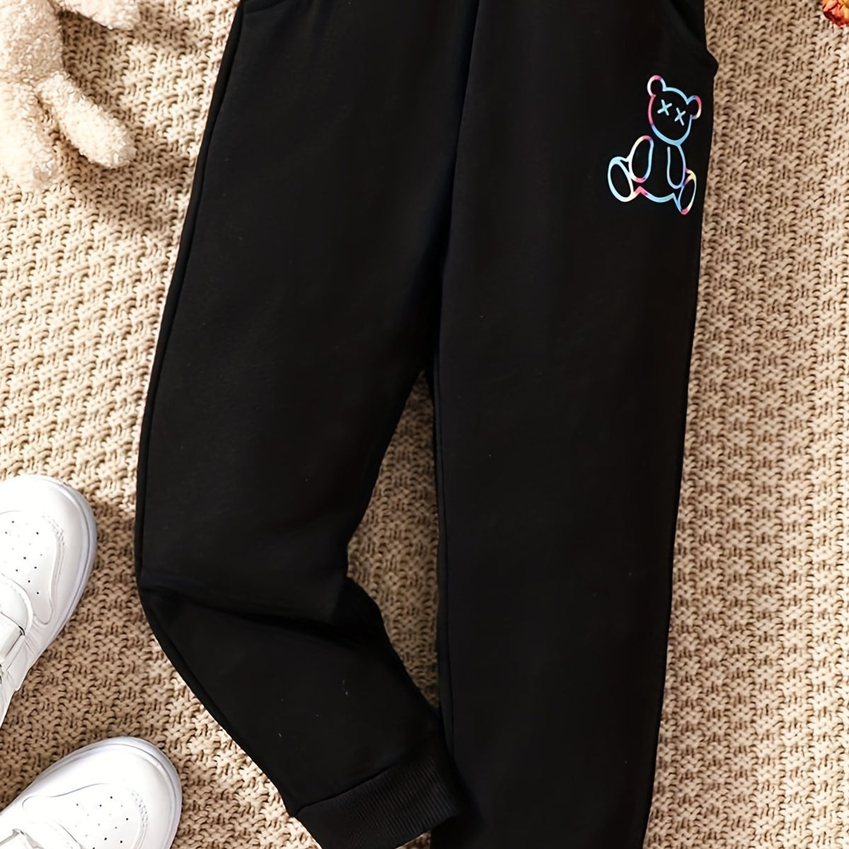 Boys Bear Print Casual Pants Kids Clothing Spring Fall