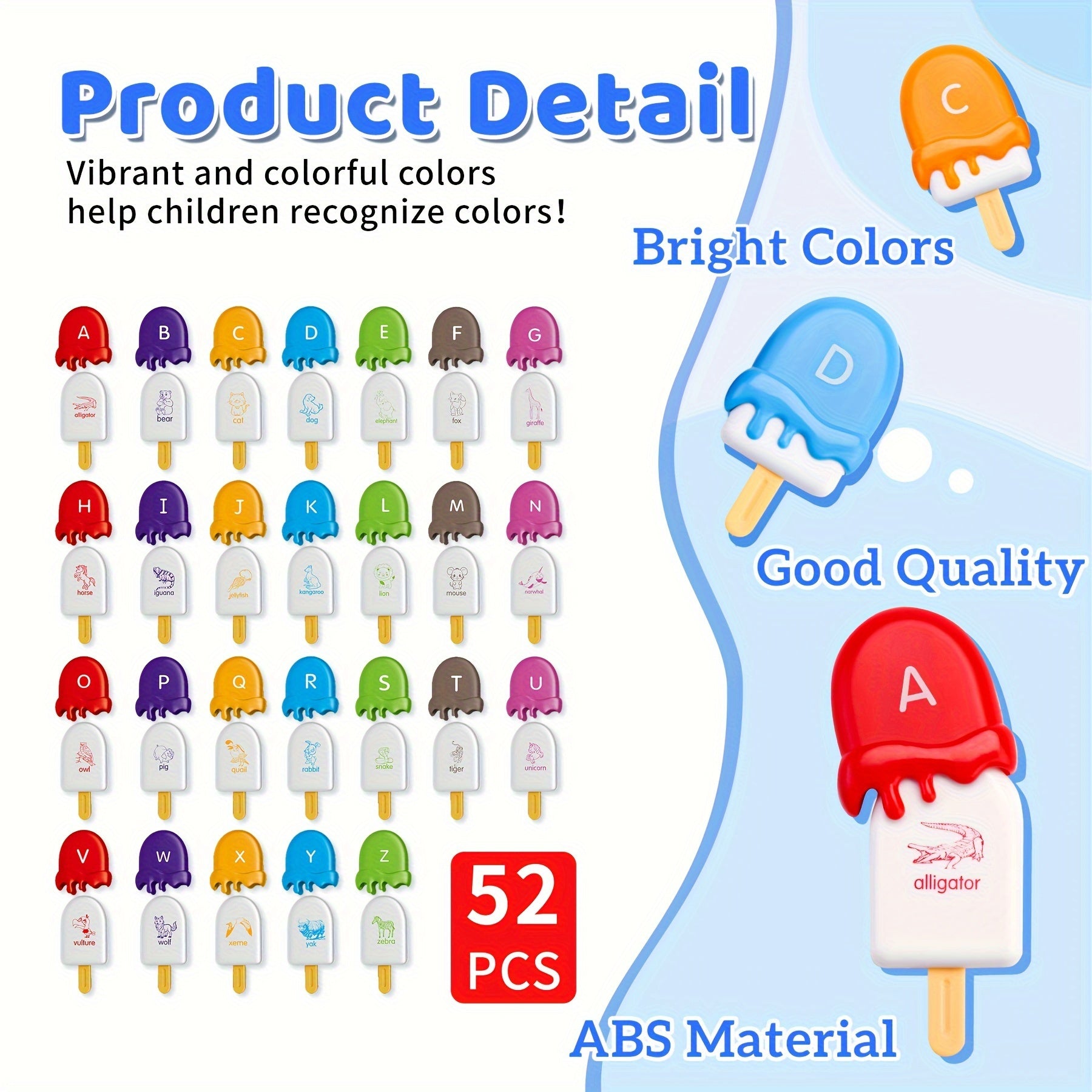 YIQOGAME Alphabet Ice Cream Learning Toy Set for Kids