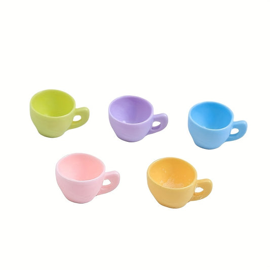 5pcs Tea Cup Set Assorted Colors Dollhouse Decor Miniature