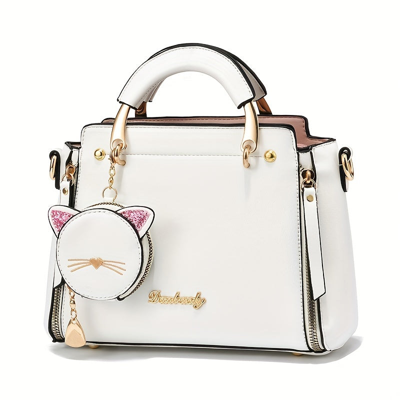 Personality PU Leather Handbag Waterproof Solid Crossbody Bag With Coin Purses