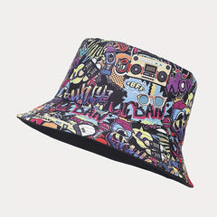 Double Sided Bucket Hat Classic Nostalgic Basin Hat Outdoor Sun Protection