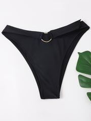 One Shoulder Cut Out Front Bikini Sets
