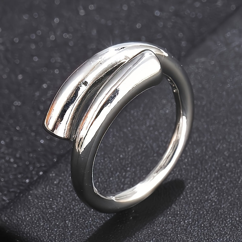 Minimalist Female Creative Geometry Ring Silver Plated Jewelry Gift