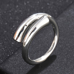 Minimalist Female Creative Geometry Ring Silver Plated Jewelry Gift