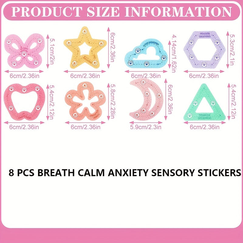 8pcs Anxiety Sensory Stickers Calming Strips for Anxiety