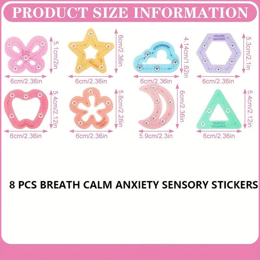8pcs Anxiety Sensory Stickers Calming Strips for Anxiety