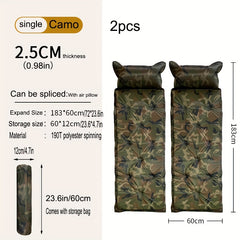 2pcs Camping Sleeping Pads Lightweight Mattress with Pillow for Backpacking