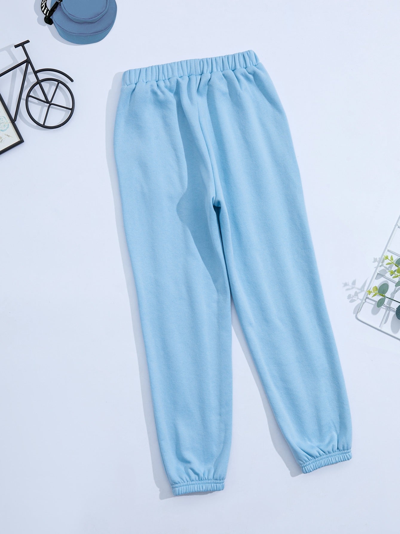 Girls Thermal Lined Fleece Elastic Waist Sweatpants