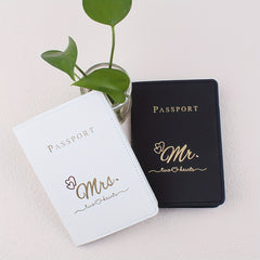 2pcs Mr &Mrs Passport Holder Travel Passport Holder Set