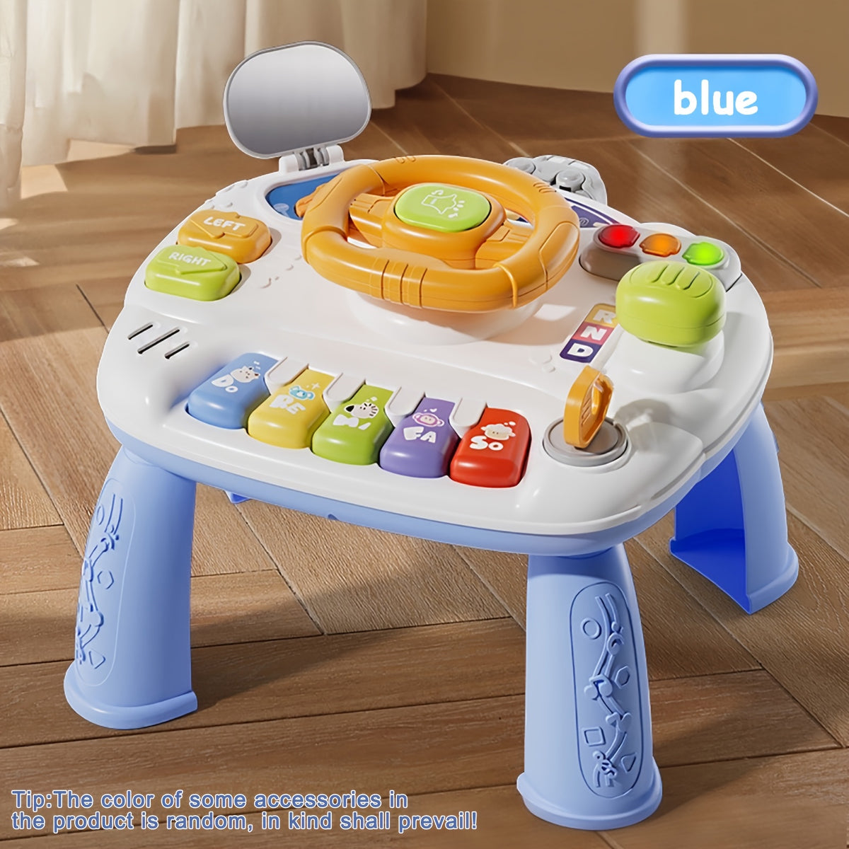 Kids Car Steering Wheel Toy with Music & Educational Activities