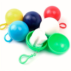 Disposable Ball Shape Raincoat Key Chain for Outdoor Activities