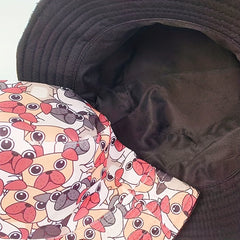 Kids Puppy Doodle Bucket Hat Double Sided Foldable Sun Hat