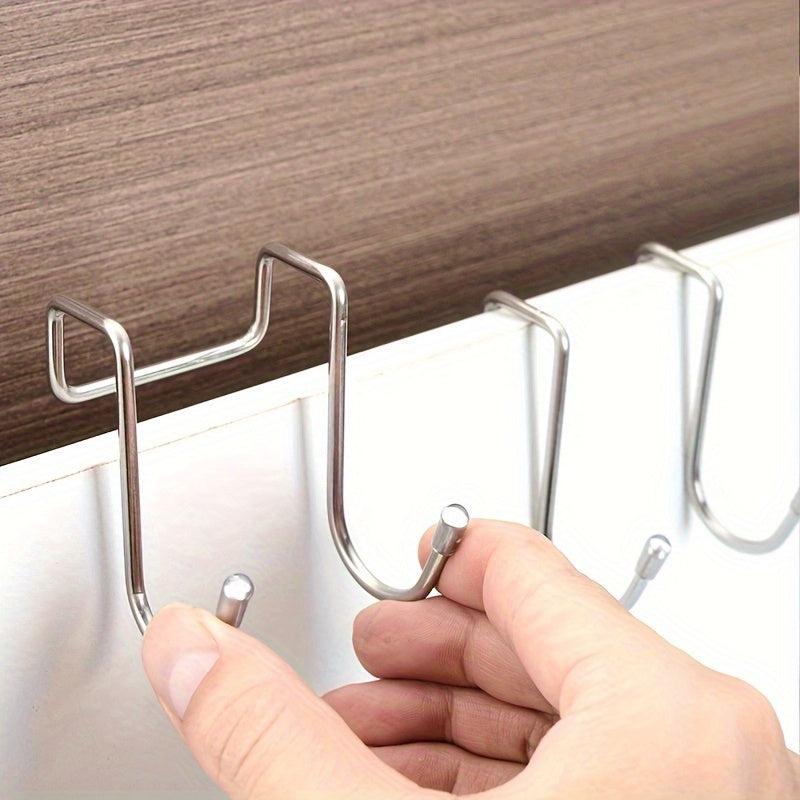 304 Stainless Steel Double S Hook Holder Hanger Metal Heavy Duty Punching Door B