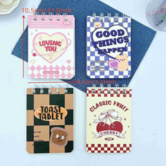4pk American Retro Student Notebook Thick A7 Spiral Coil Notebook