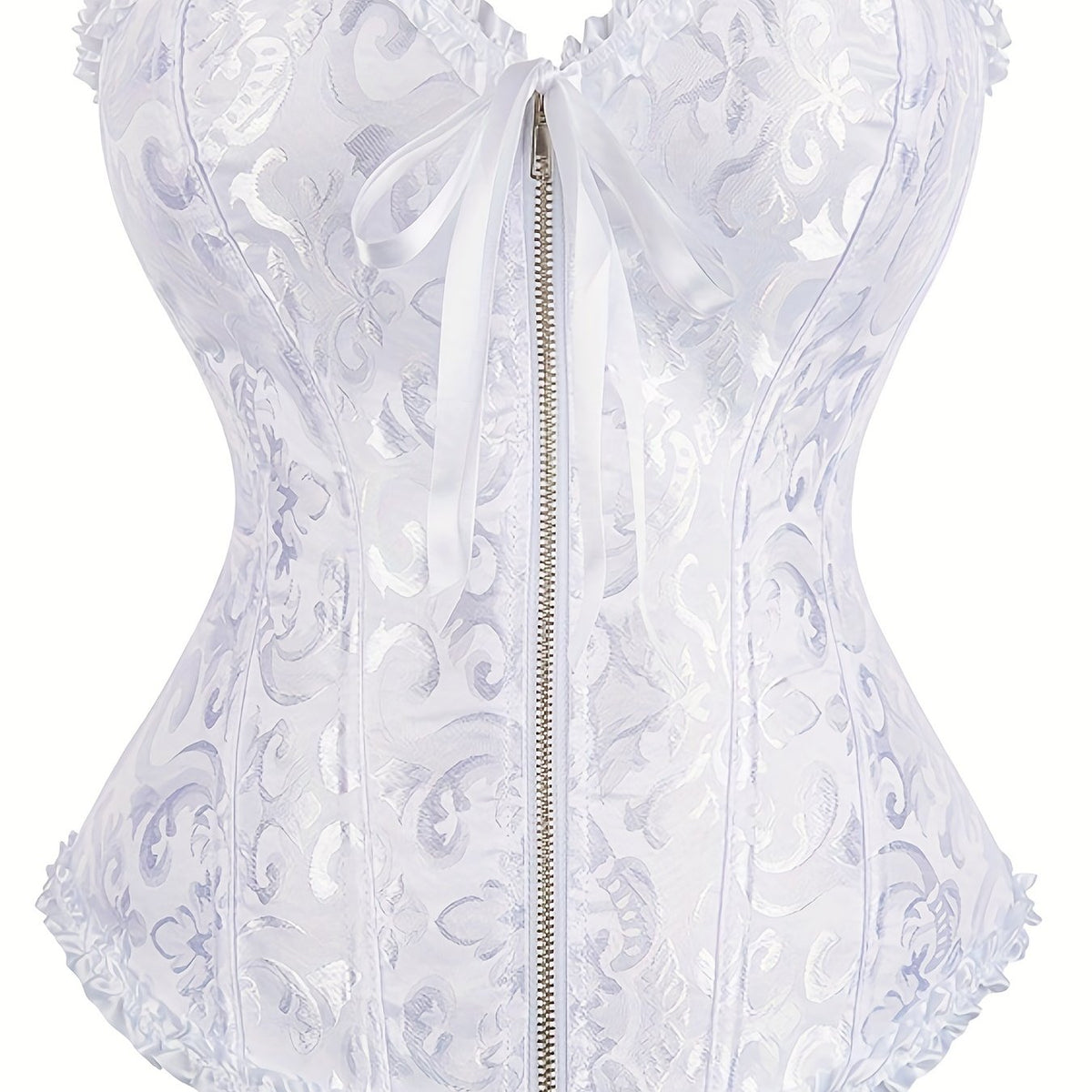 Strapless Corset Bustier Body Shaper Lace Up Zipper