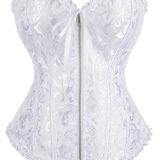 Strapless Corset Bustier Body Shaper Lace Up Zipper