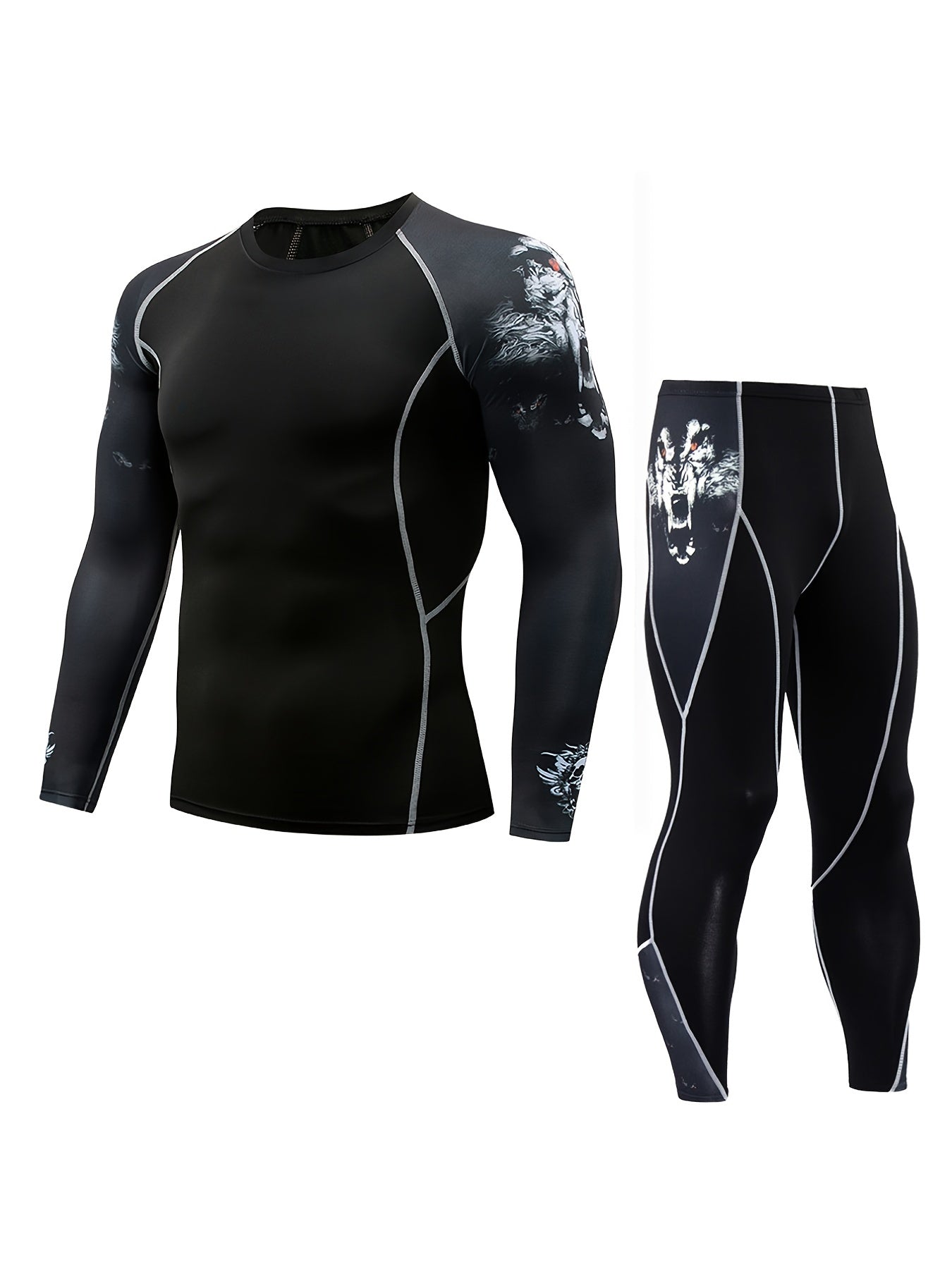 Men's Thermal Compression Set for Fitness Running Skiing