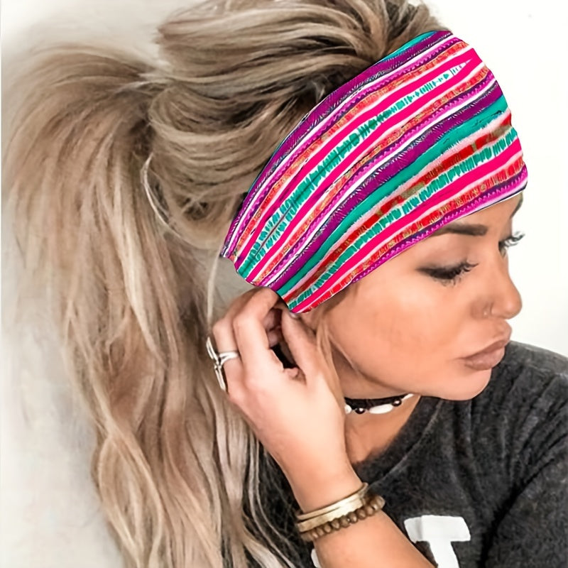 Colorful Sports Sweatband Elastic Headband Hair Accessories