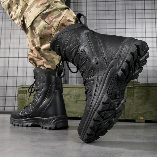 Men's Rugged Combat Boots Casual Lace Up Walking Hiking Outdoor Shoes