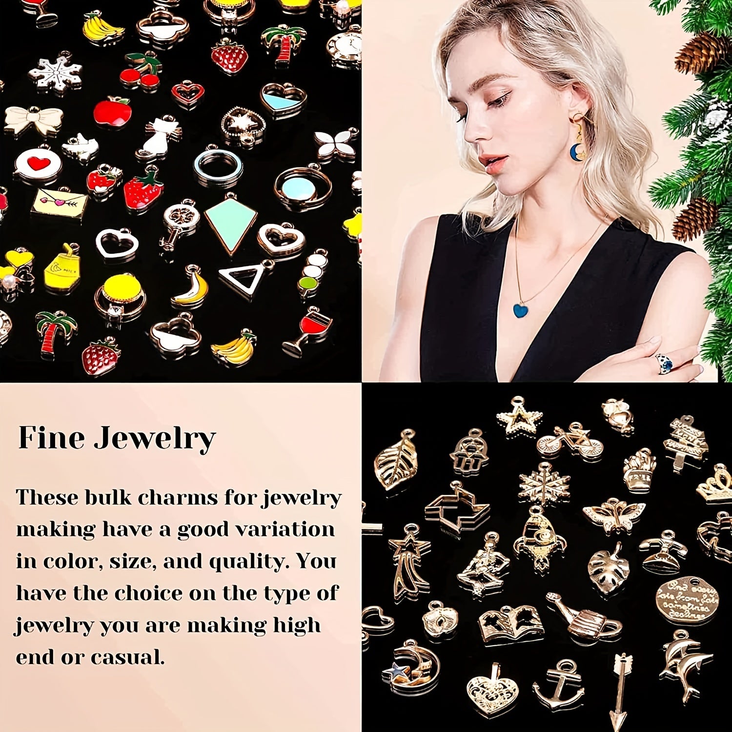 Assorted Jewelry Charms for DIY Necklace Bracelet Making
