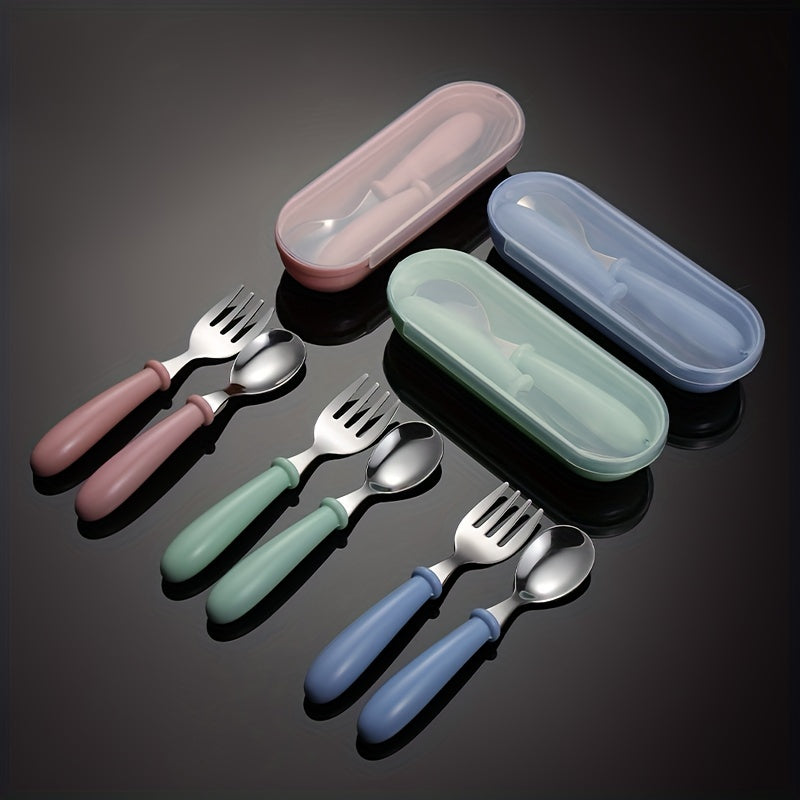 Personalized Kids Tableware Set Spoon Fork Storage Box